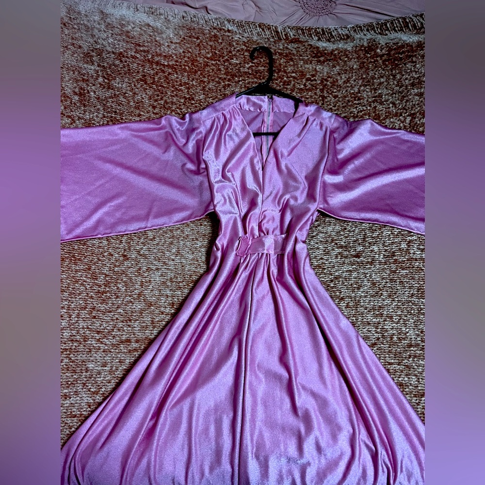Vintage 80s-90s Baby pink silk gown